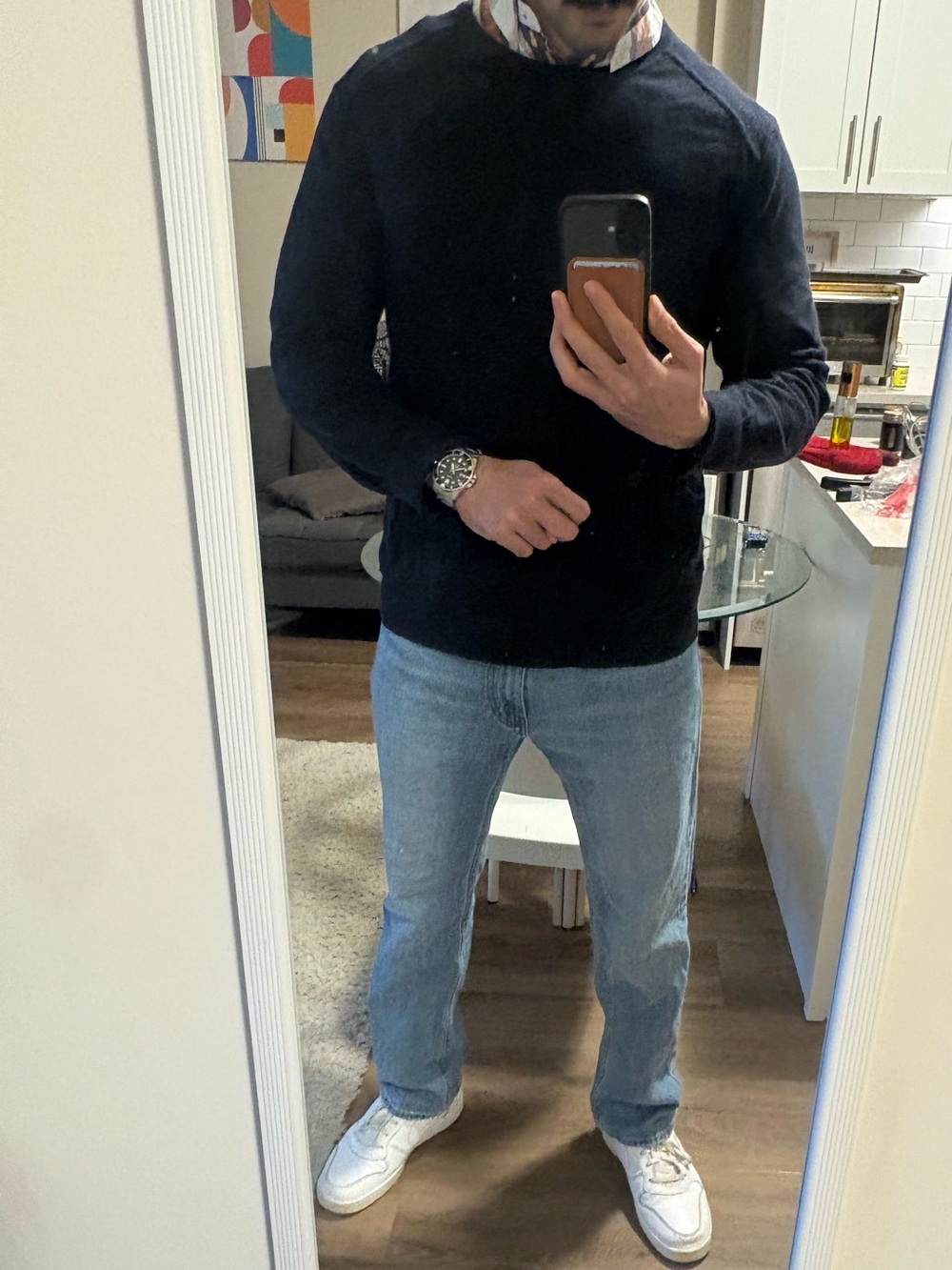 RW&CO. Navy Crewneck Sweater